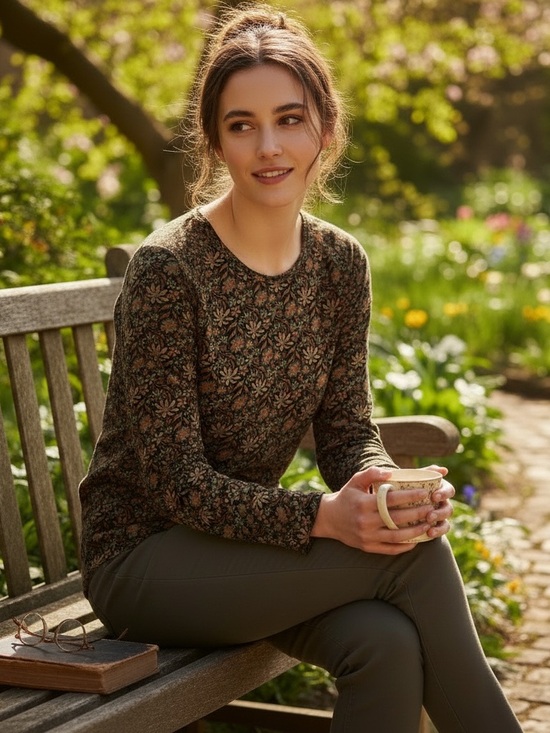 NATURAL LIFE Tops - NATURAL LIFE Life Lily long sleeve tee shirt featuring daisy print